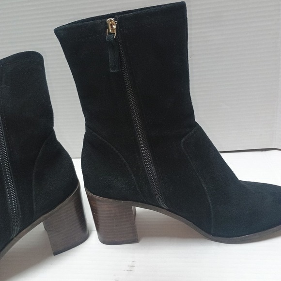 J Jill Black Suede Heel Fall Calf Height Boots Size 8 - Picture 5 of 8